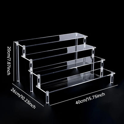 1-5 Tier Acrylic Display Stand Perfume Doll Clay Figurine Blind Box Storage Rack Transparent Ladder Makeup Organization W-2 -