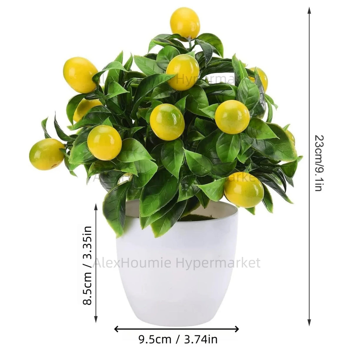 Fake Lemon Tree Small Artificial Plant Plastic Lemon Tree Bonsai Decor Potted Plant for Indoor Decor
