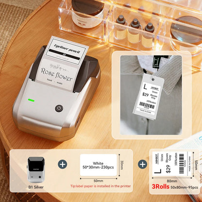 NIIMBOT B1 Portable Thermal Printer With Tapes 2 Inch Adhesive Label Printer Mini Bluetooth Sticker Maker Support Smartphones