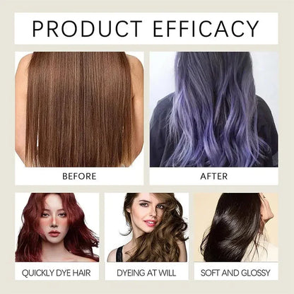 5 Colors Hair Dye Shampoo Black Hair Color Dye Hair Shampoo Cream Instant Dye Shampoo Men Women Moisturizing and Repairing Ha