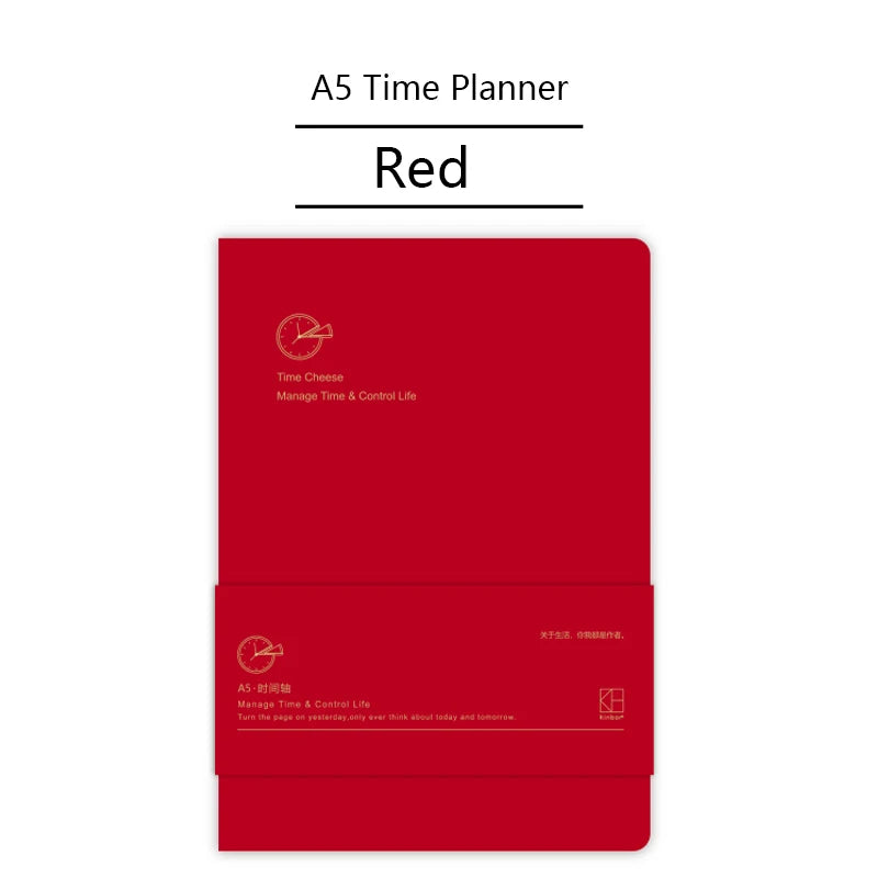Kinbor Notebook Journal A5 Self-filling Budget Planner PU Material Agenda Planning Notebook 공책 Writing Office School Statione
