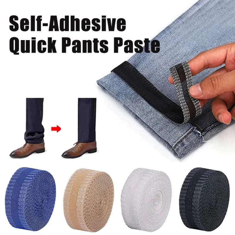 1-5M Self-Adhesive Pants Hem Paste Tape Trouser Edge Paste Iron-on Pant Shorten Repair Jean Hemming Tape For DIY Sewing Fabri
