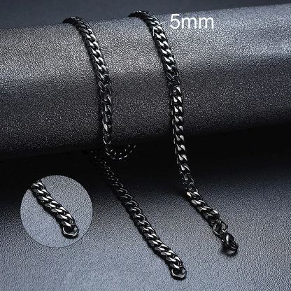 Vnox Cuban Chain Necklace for Men Women,Basic Punk Stainless Steel Curb Link Chain Chokers,Vintage Gold Color Solid Metal Col