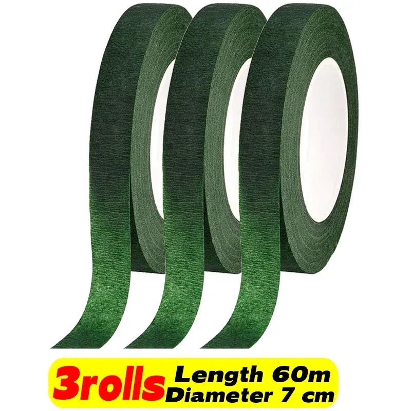10/1Rolls Green Bouquet Floral Tapes Self-adhesive Stamen Wrapping Paper Tape DIY Flowers Decor for Florist Wedding Party Pro