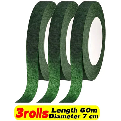 10/1Rolls Green Bouquet Floral Tapes Self-adhesive Stamen Wrapping Paper Tape DIY Flowers Decor for Florist Wedding Party Pro