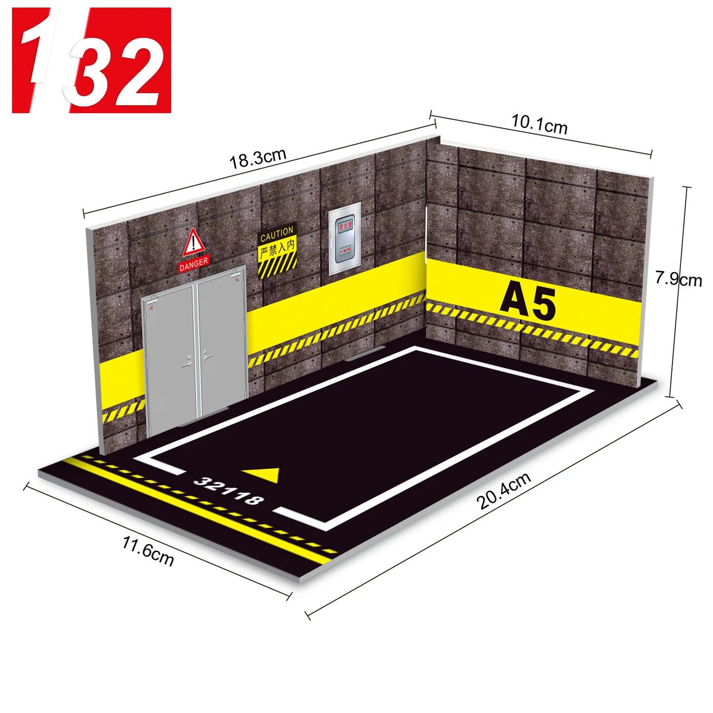 Diorama 1 32 Model Parking Space Diecast Car Miniature Cars Alloy Model PVC Board Scene Garage Background Wall DIY Ornament -