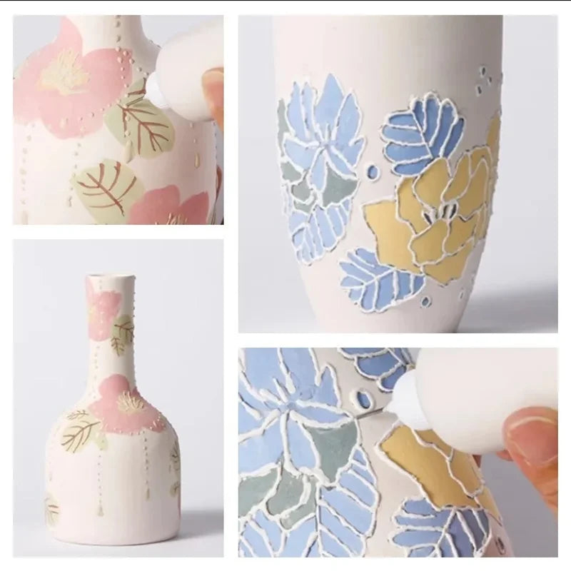 Pottery Supplies Plastic Pointed Mouth Squeeze Mud Bottle DIY Ceramic Craft Cup/vase/tea Set Creative Painting Coloring Tools