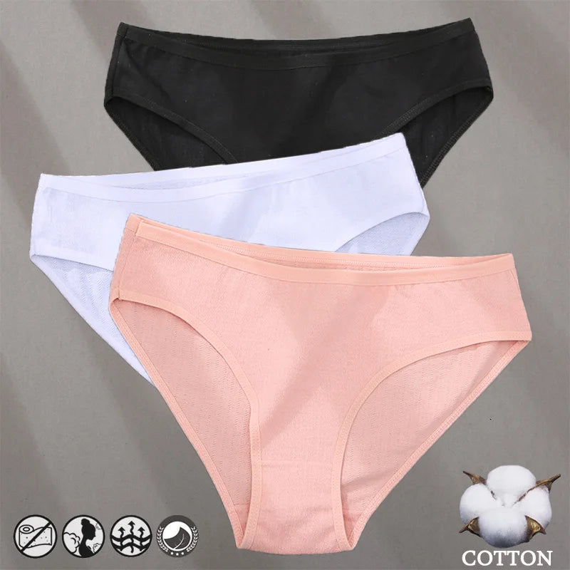 Cotton Panties Jacquard Design Pattern Women Panties Underwear Sexy Female Lingerie Briefs Solid Color Intimate Pantys for Wo