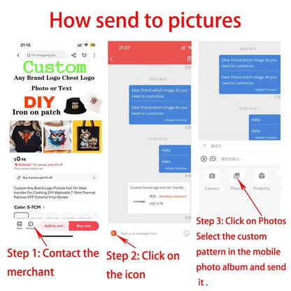 Custom Logo Or Pictures Iron-On Transfer For Clothing DIY A-Level Washable T-shirts Thermal Stickers DTF Heat Transfer Patche