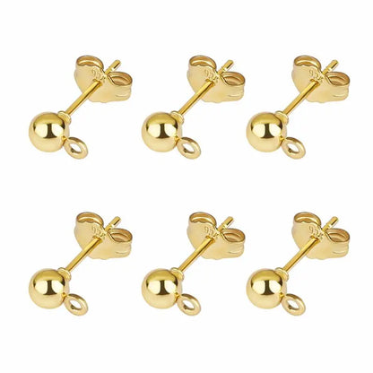 50pcs/lot 925 Silver Plated Blank Post Earring Studs Base Pin With Earring Plug Findings Ear Back DIY Jewelry Making Accessor