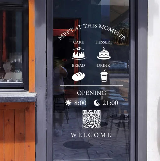 Store Business Hours // Dim Sum Shop // Commercial Decal Stickers // Opening Hours Stickers // Store Decoration Stickers