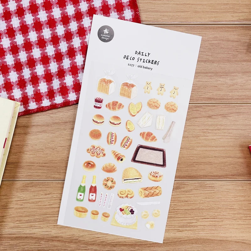 Korean Import Suatelier Baking Bread Cake Desserts Food Stickers Scrapbooking Diy Journal Stationery Sticker Deco School Supp