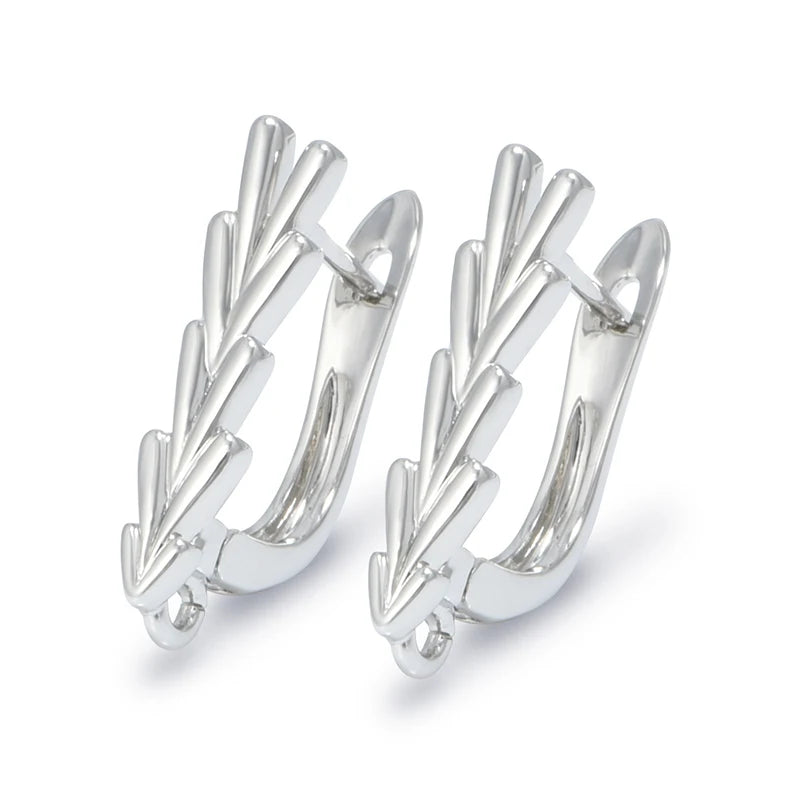 Silver Color Brass Earring Hooks for DIY Jewelry Making Handmade Silver Color Jewelry Accessories Findings Eawires - Rhodium 