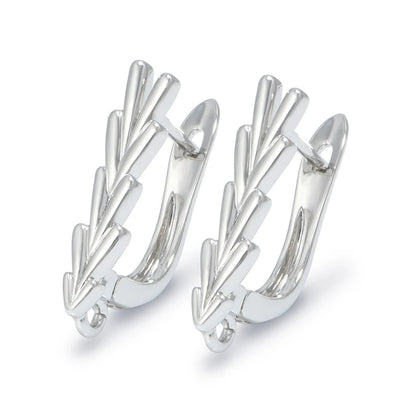 Silver Color Brass Earring Hooks for DIY Jewelry Making Handmade Silver Color Jewelry Accessories Findings Eawires - Rhodium 