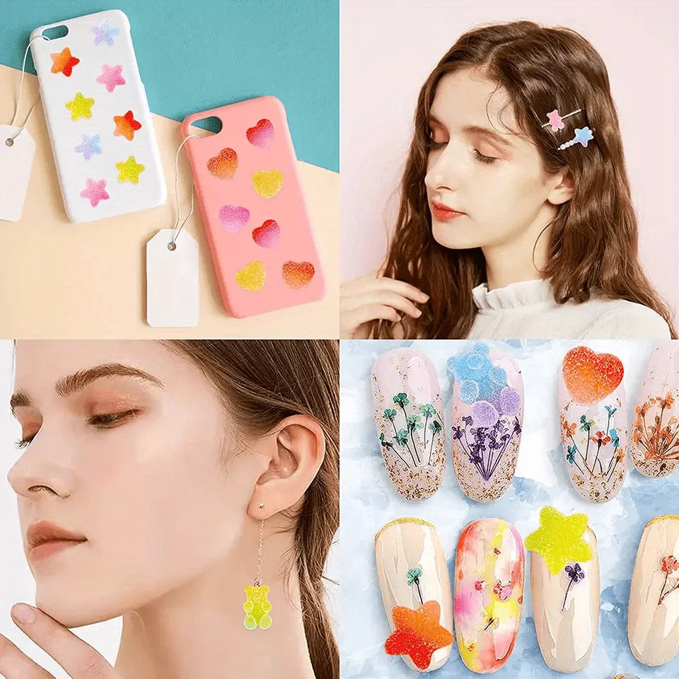 50 pcs Assorted Candy Charms - Soft Jelly Sugar Resin Flatback Beads for DIY Crafts, Phone Cases, and Nail Art