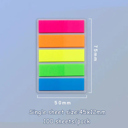 JCD 100 200 Sheets Sticky Notes Memo Pad Notes Index Transparent Post Stickers Bookmarks Notepad School Office Supplies - A