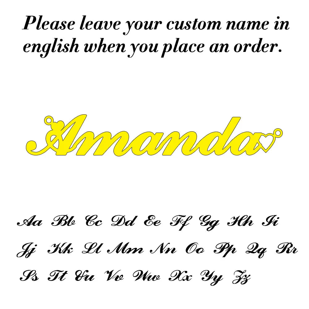 Custom Name Necklace for Women Personalised Cursive Letter Pendant Stainless Steel Jewelry Men Chain Choker Collar Personaliz