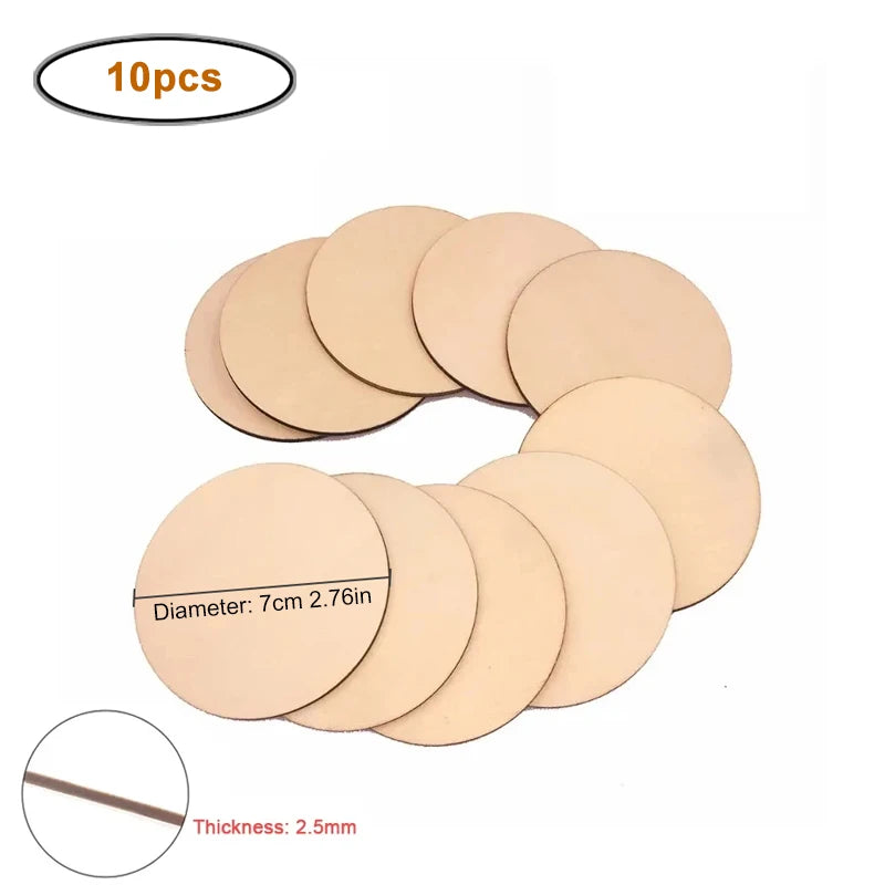 7/9/12/15cm Unfinished Wood Slices, Natural Blank Round Blanks Wood Circles for Crafts DIY Art Crafts Painting Home Decor