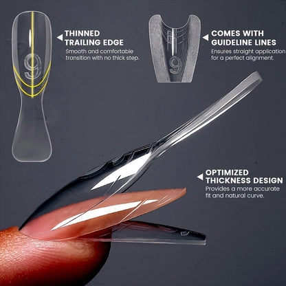 240 Pieces of Dual-Form Nail Forms - Nail Molds, Can Quickly Extend Nails, No Paper Forms Needed, 15 Sizes of Plastic Forms, 