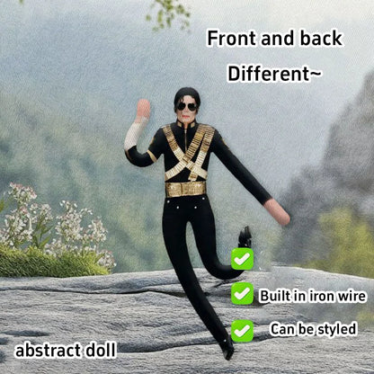 Michael Jackson Bendable Doll Flexible Wire Frame Poseable MJ Abstract Rat Jerky Doll King of Pop Collectible Fan Gift - A5