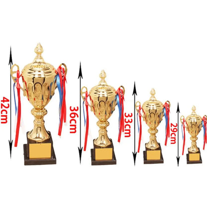 Sports Games Gold Trophy Awards Champion Metal Model Small Prize Cup with Lid School Rewarding Supply Winner Award Trophy Toy