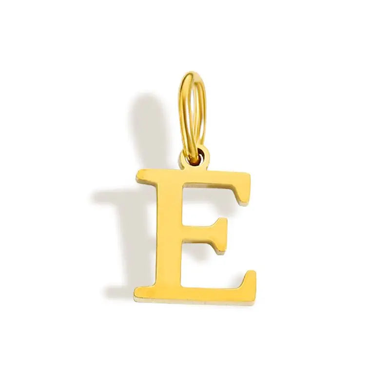 26 Letter Alphabet Initial 10mm Charm Pendant Jewelry Gold Stainless Steel Simple PVD Plated DIY Necklace Bracelet Jewelry - 