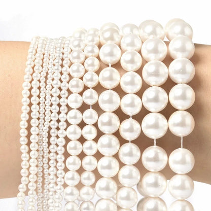 Natural Freshwater Shell Pearls Beads Round Loose Spacer Beads for Jewelry Making DIY Bracelet Necklace Accessories 4 6 8 10m