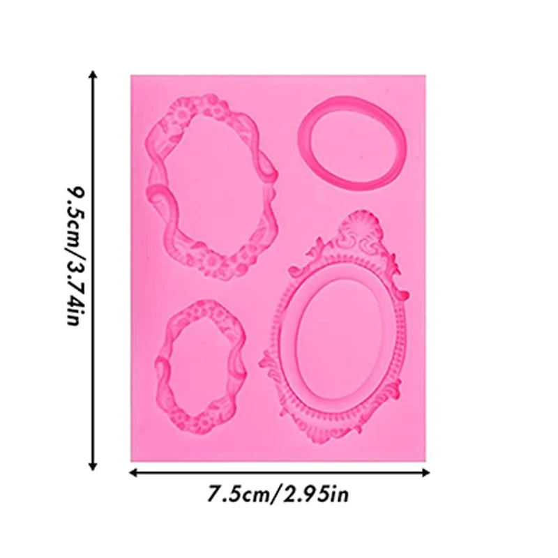 Baroque Style Curlicues Scroll Lace Fondant Silicone Mold Cake Border Decoration Cupcake Top Decoration Mold - 5