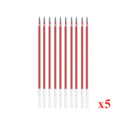 3 Gel Pens + 20 Refills Set 0.5mm Black Blue Red Ink Journal Writing School Supplies Stationery - Red-50xRefills