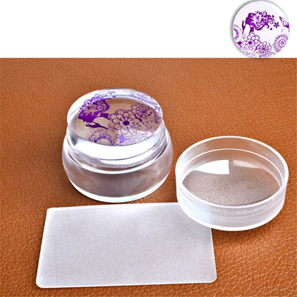 Round Silicone Stamper Transparent Stemple Do Paznokci for Nail Decoration Fashion DIY Stamp for Nails Stamping Art