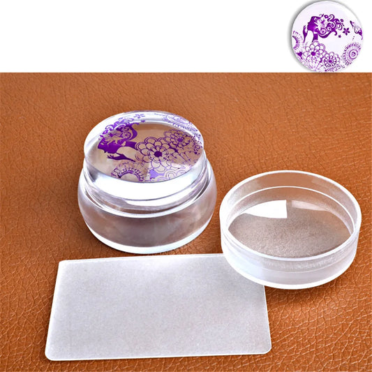 Round Silicone Stamper Transparent Stemple Do Paznokci for Nail Decoration Fashion DIY Stamp for Nails Stamping Art