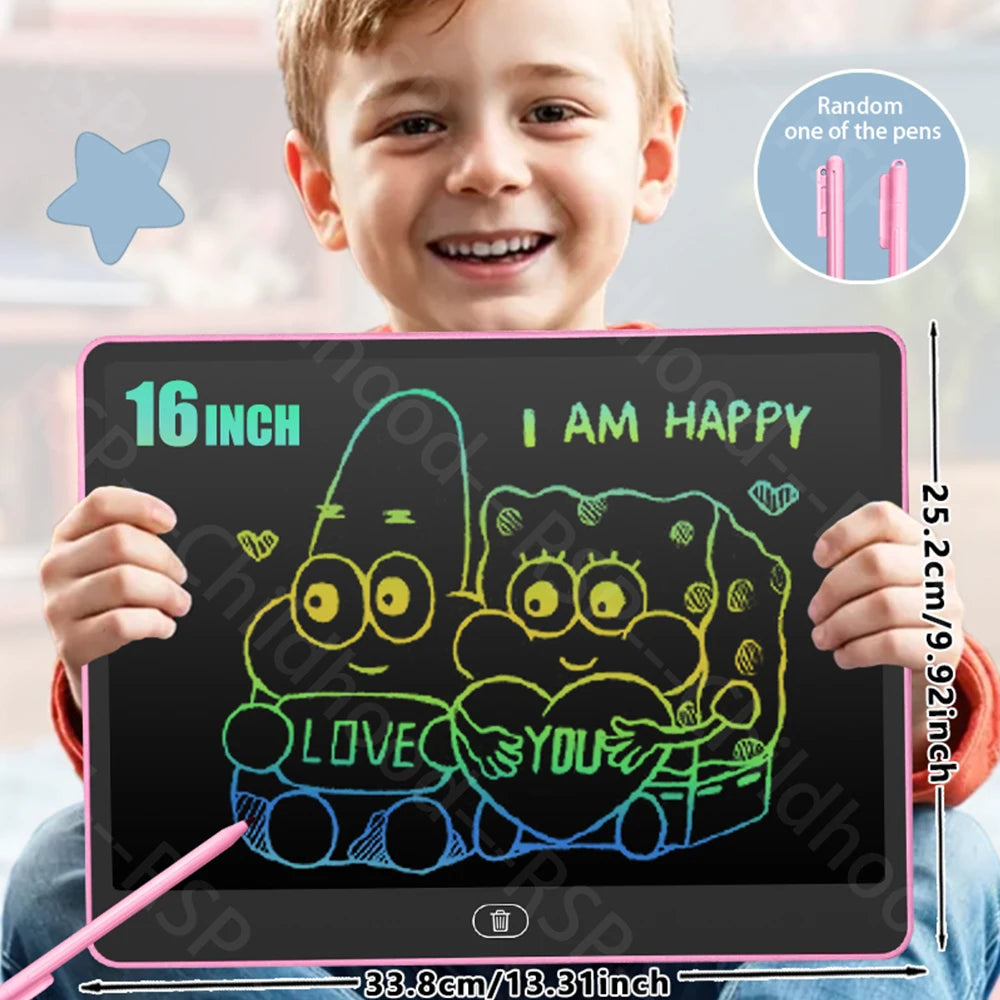 8/11/13/16 Inch LCD Drawing tablet Writing Board Kids Doodle Painting Handwriting Pad Toy for 3 4 5 6 7 8 Years Girls Boys Gi