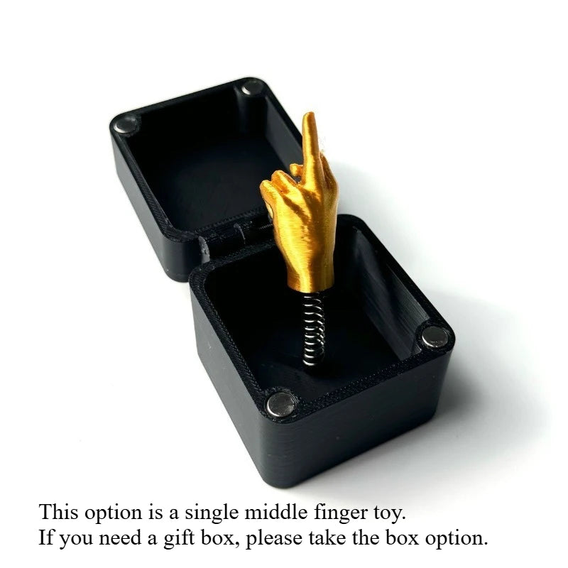 Screw-On Pop-Up Surprise Toys 3d Printer Toys Middle Finger Boxed Pranks Sculptures & Figurines Gift Box Decorations Printed 
