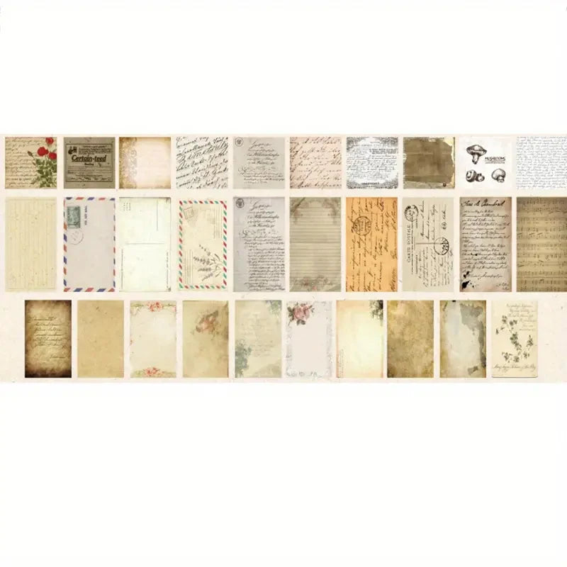 60pcs/pack Retro Letter Handbook Creative Material Paper Flowers Collage Decorative Sticky Notes - C