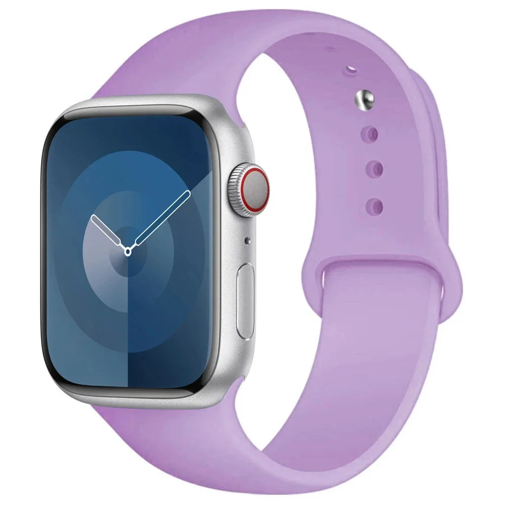 Silicone Band For Apple Watch strap 44mm 45mm 40mm 41mm 42-38mm 45 mm sport bracelet iwatch series 8 7 6 5 4 3 SE 9 Ultra 2 4