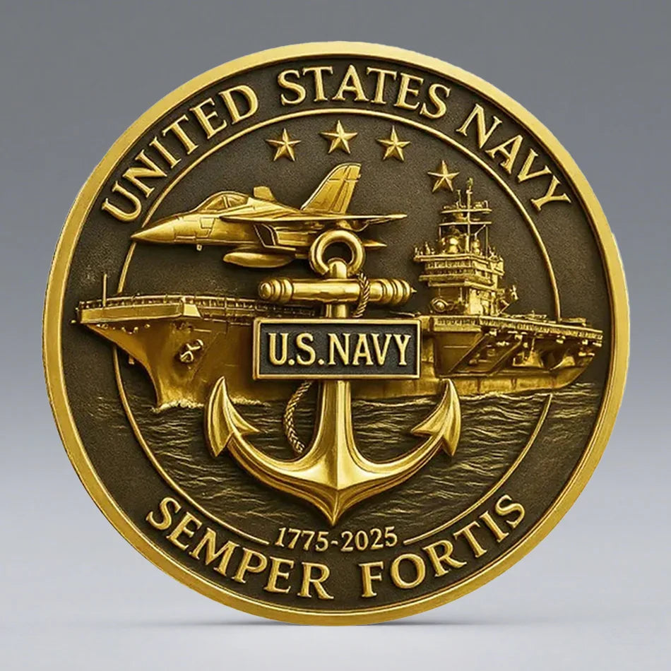 2D UV 1775-2025 250th Anniversary Gold Plated Collection Coin United States Semper Fortis Souvenir Coin