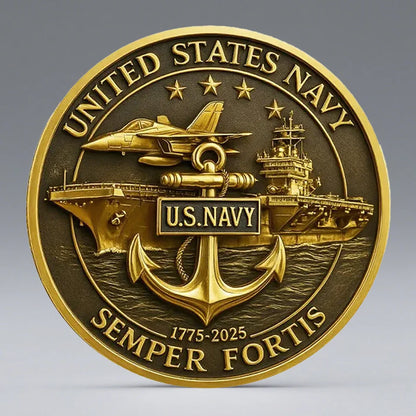 2D UV 1775-2025 250th Anniversary Gold Plated Collection Coin United States Semper Fortis Souvenir Coin
