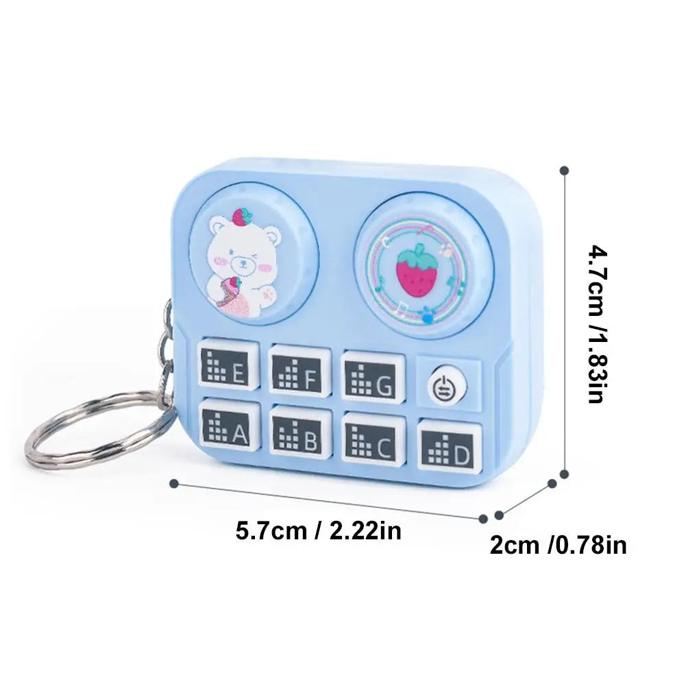 1pc Mini Music DJ Disc Player Keychain Musical Instrument Sound Button Toy Games Children's Educational Toy Bag Pendant Keych
