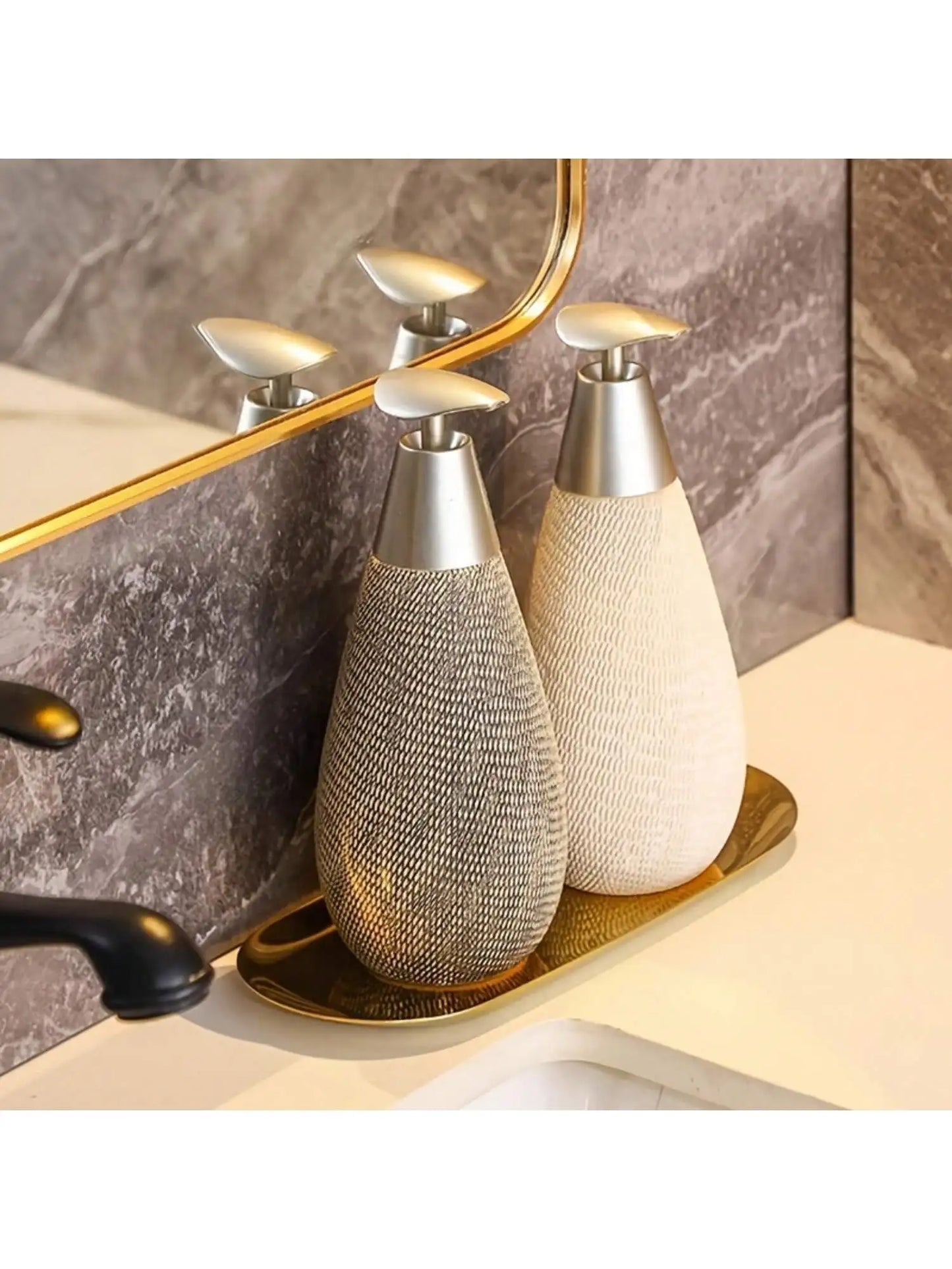 Creative Retro Style Ceramic Push-Type Soap Dispenser With Pump, Hand Soap Bottle, Suitable For Bathrooms Kitchens And Toilet