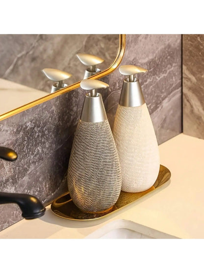 Creative Retro Style Ceramic Push-Type Soap Dispenser With Pump, Hand Soap Bottle, Suitable For Bathrooms Kitchens And Toilet