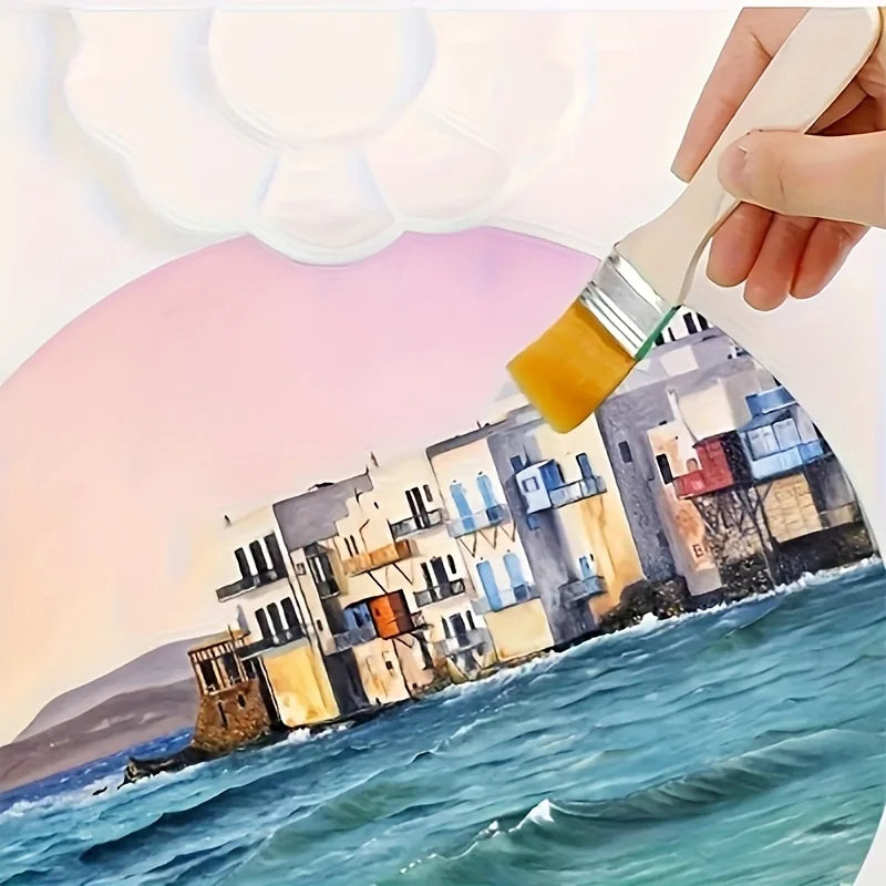 10Pcs Wooden Handle Nylon Bristle Paint Brush for Oil Painting, Dusting and Cleaning - Unrechargeable Hand Tool Set Without B