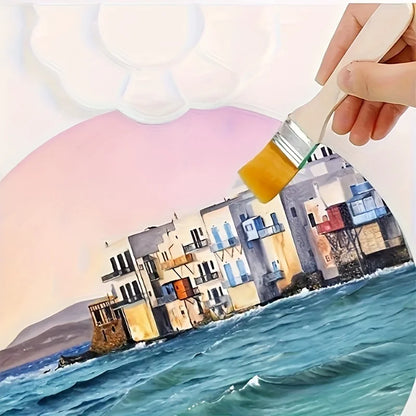 10Pcs Wooden Handle Nylon Bristle Paint Brush for Oil Painting, Dusting and Cleaning - Unrechargeable Hand Tool Set Without B
