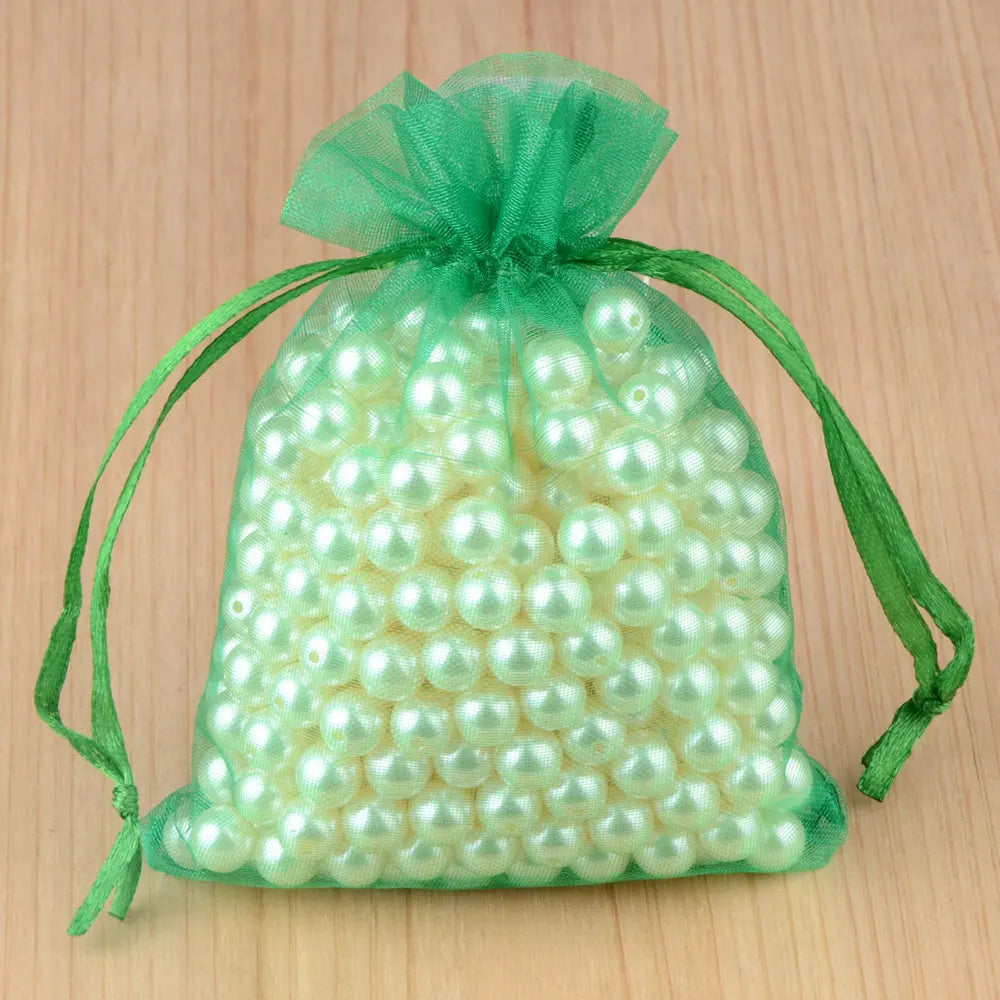 100pcs 24 Colors Jewelry Packaging Bag 5*7 7*9 9*12 10*15cm Organza Bags Gift Storage Wedding Drawstring Pouches Wholesales -