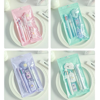 7-In-1 Stationery Set Stdudent Back To School Gel Pen Highlighter Ballpoint Pen Eternal Pencil Correction Tape Eraser Knife S