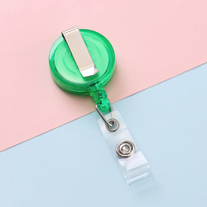 Retractable Steel Cord Pull Reel Keychains Spring Buckle Clasp Wire Rope Key Ring Recoil ID Card Holder Key Chain Multiple To