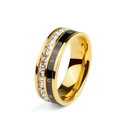 Clear White Stones Wedding Women Ring Stainless Steel 1 and 2 Rows Bling Zircon Fashion Pair Ring Female Jewelry