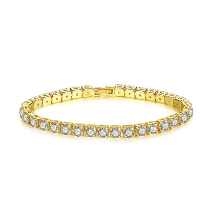Women's Fashion 4mm Zirconia Tennis Bracelet Crystal Charm Designer Thin Chain Wedding Jewelry