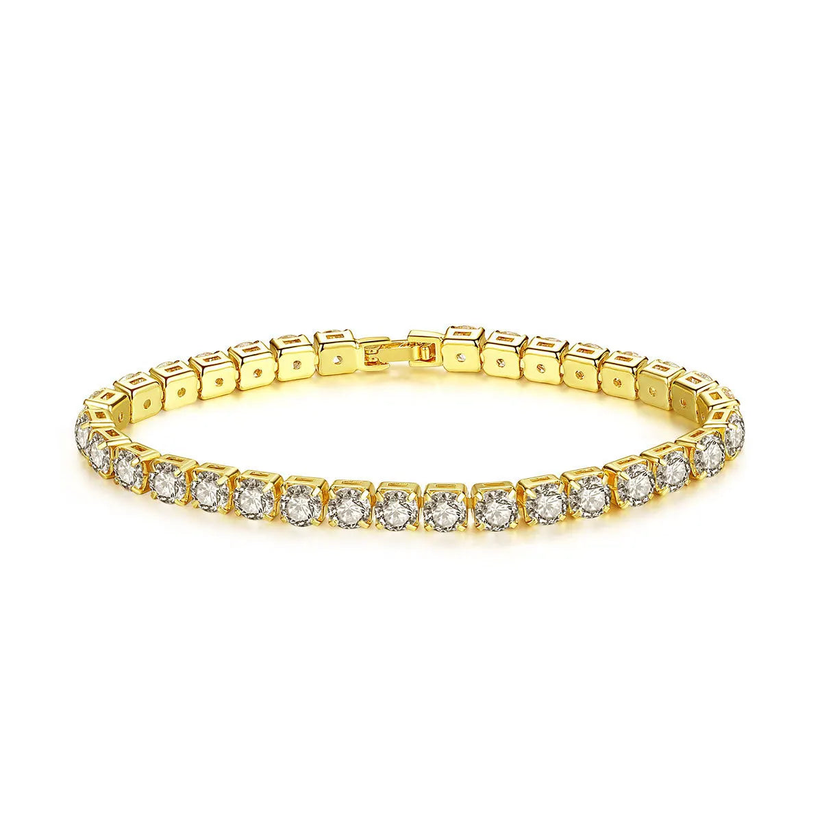 Women's Fashion 4mm Zirconia Tennis Bracelet Crystal Charm Designer Thin Chain Wedding Jewelry - DG2482 / 21cm
