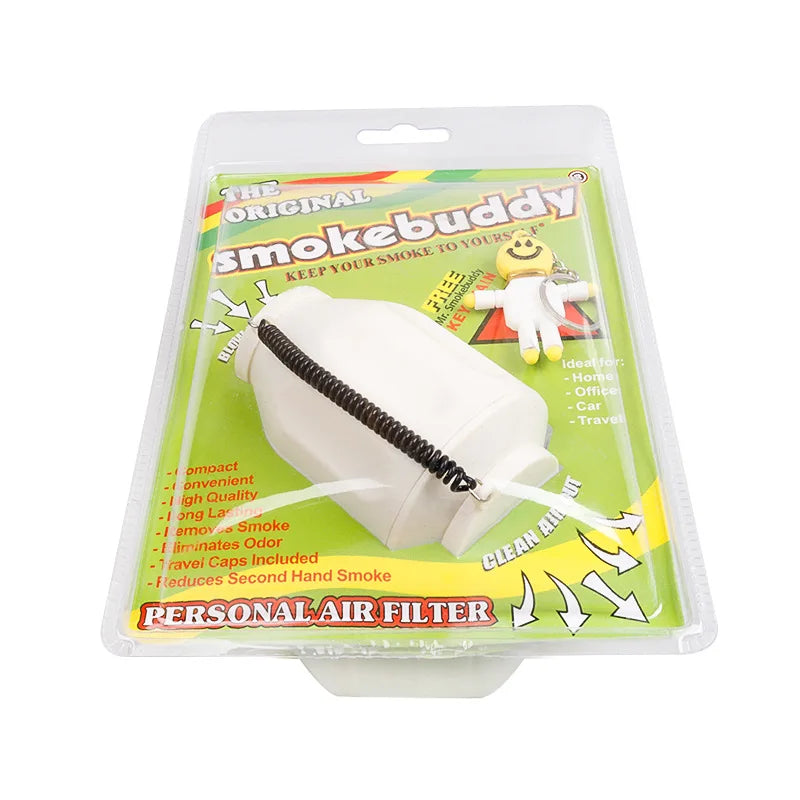Portable Smoking Air Filter Office Car Personal Smoke Purifier Activated Carbon Filtration Party Supplies Cigarette Gift - Wh