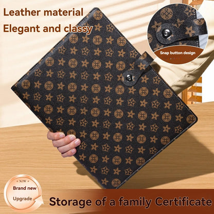1PC Household ID Storage Book A4 Thickened Pattern ID Storage Bag Cat Eye Buckle Card Bag Storage Book Document Storage Book